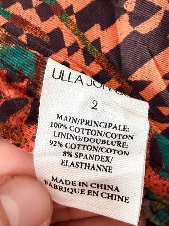 Ulla Johnson Alexandra Cropped Printed Cotton Poplin Top Women size S/M Corset - Picture 4 of 10